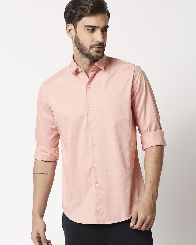Shop Manaca Men's Orange Shirt-Front
