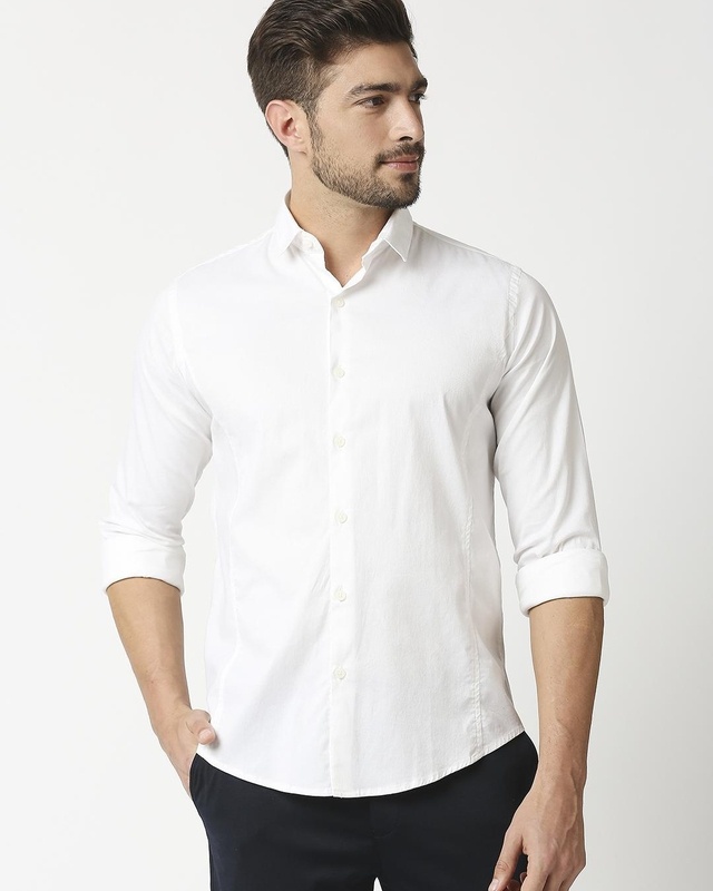 Shop Manaca Men's White Shirt-Front