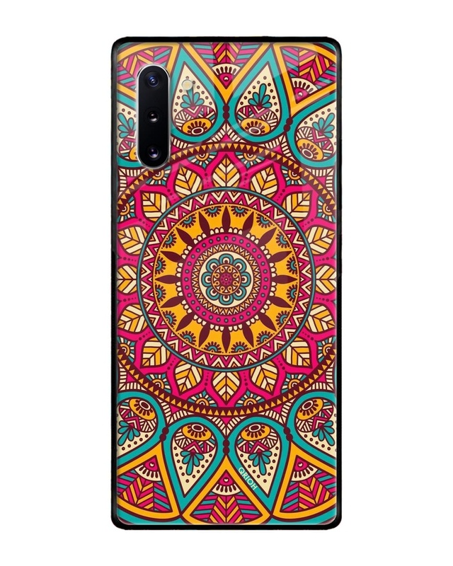 Shop Mandala Printed Premium Glass Cover For Samsung Galaxy Note 10(Impact Resistant, Matte Finish)-Front