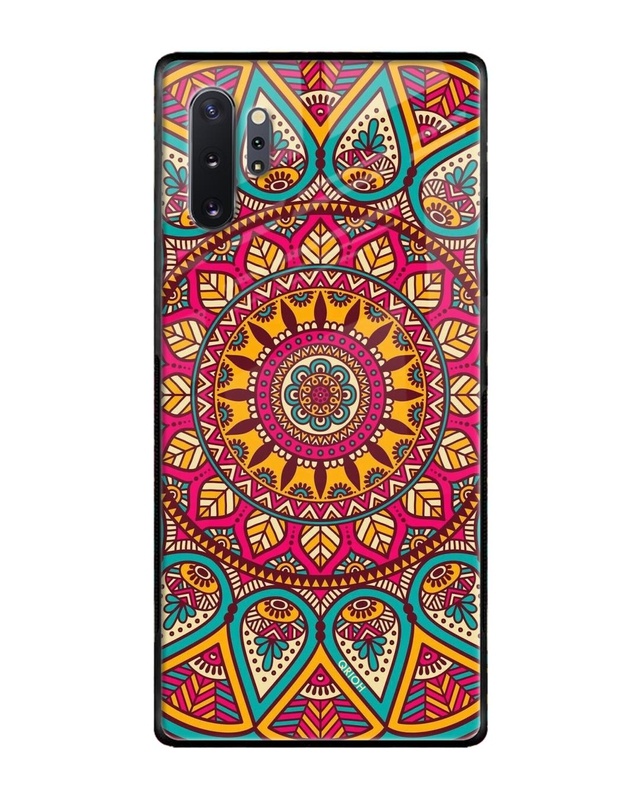 Shop Mandala Printed Premium Glass Cover For Samsung Galaxy Note 10 Plus (Impact Resistant)-Front