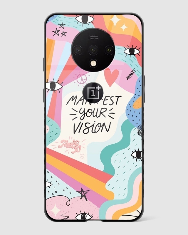 Shop Manifest Your Vision Premium Glass Case for OnePlus 7T-Front