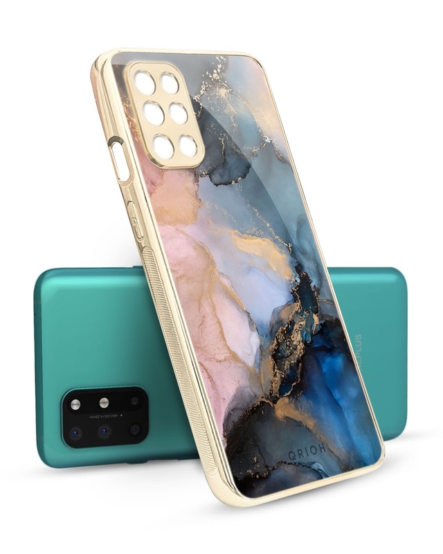 Shop Marble Ink Abstract Metallic Gold Premium Glass Case for OnePlus 8T-Front