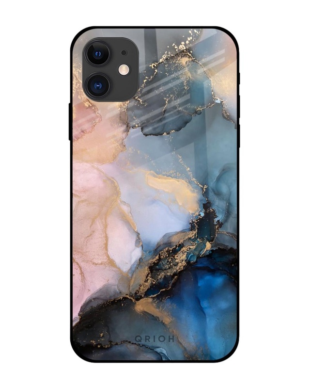 Shop Marble Ink Abstract Premium Glass Case for Apple iPhone 12 Mini (Shock Proof, Scratch Resistant)-Front