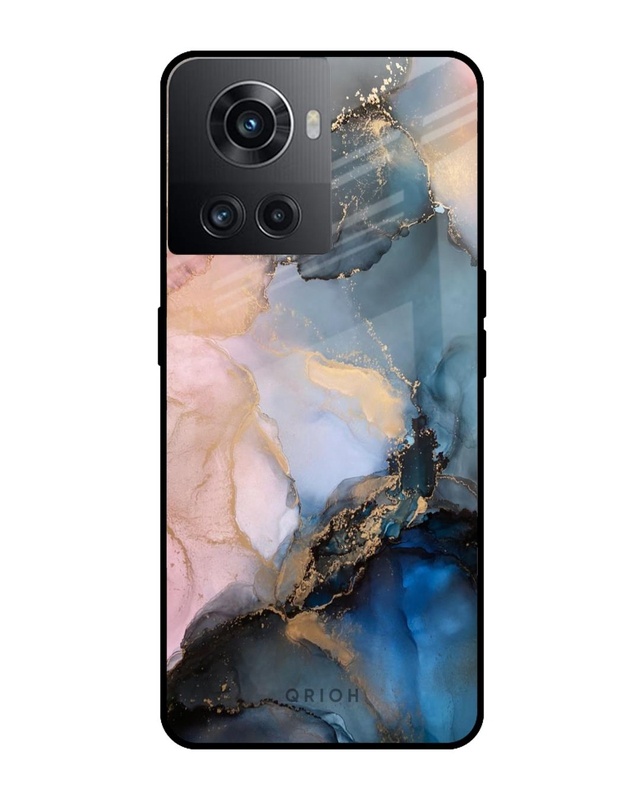 Shop Marble Ink Abstract Premium Glass Case for OnePlus 10R 5G (Shock Proof, Scratch Resistant)-Front