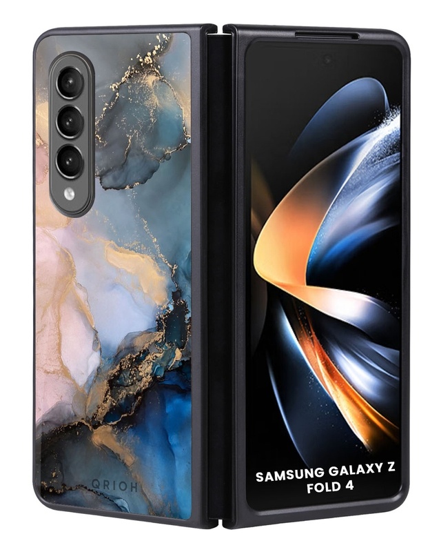 Shop Marble Ink Abstract Premium Glass Case for Samsung Galaxy Z Fold4 5G(Shock Proof, Scratch Resistant)-Front