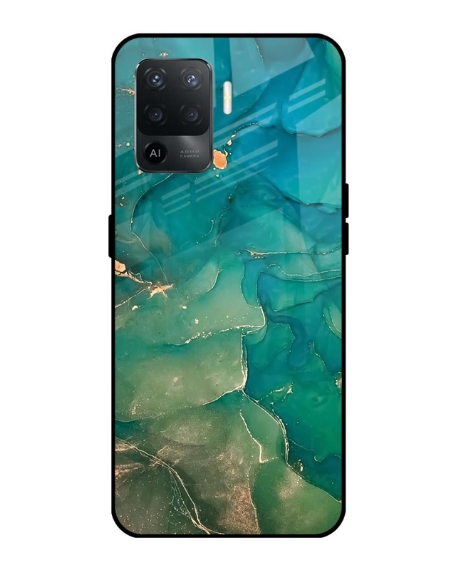 Marble Pattern Premium Glass Cover for Oppo F19 Pro