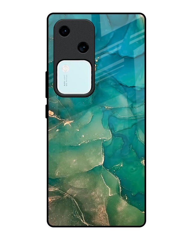 Marble Pattern Premium Glass Cover for Vivo V30 5G