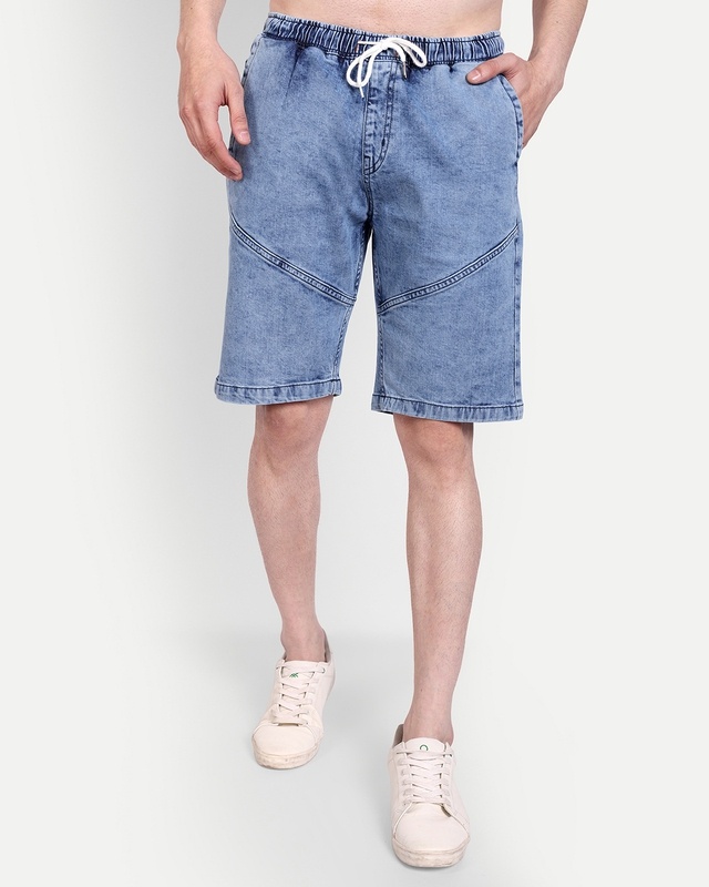 Shop Meghz Men's Blue Shorts-Front