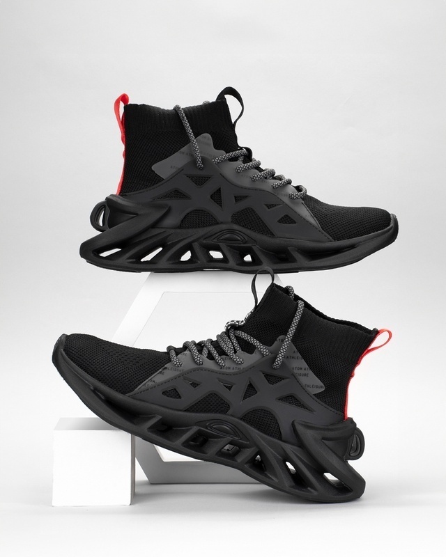 Shop Men's Black Alpha Soft Bounce High-Top Sneakers-Front