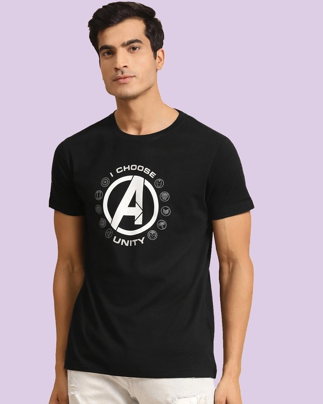 Shop Men's Black I Choose Unity (AVL) Graphic Printed T-shirt-Front