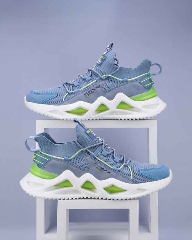 Shop Men's Blue & Green Sneakers-Front
