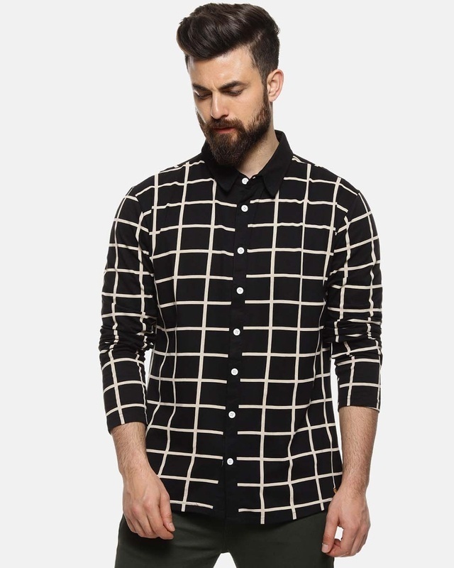 Shop Men Checks Casual Stylish Spread Shirt-Front