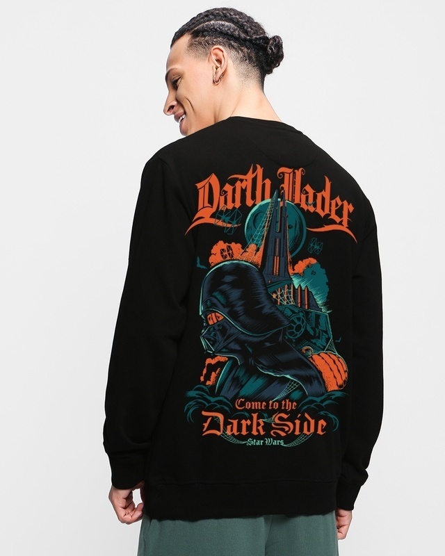 Shop Men's Black Come to the Dark Side Graphic Printed Sweatshirt-Front