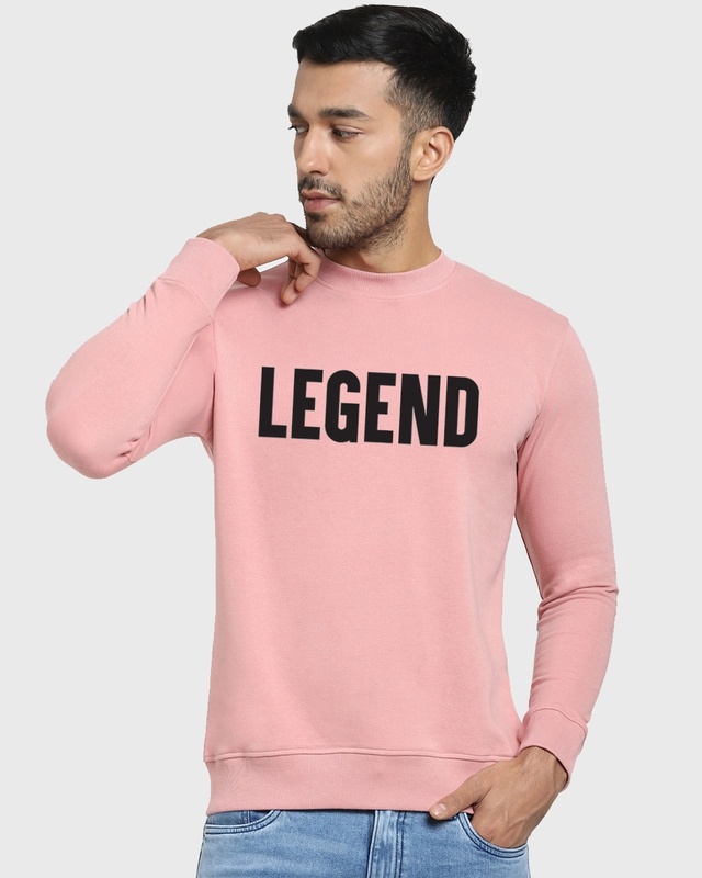Shop Men's Pink Legend Typography Sweatshirt-Front