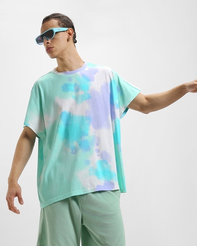 Buy Bewakoof Men's No Fear Club Tie & Dye 100% Cotton T-Shirt