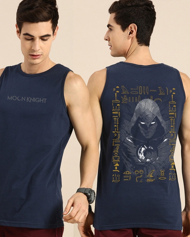 Shop Men's Blue Moon Knight Graphic Printed Vest-Front