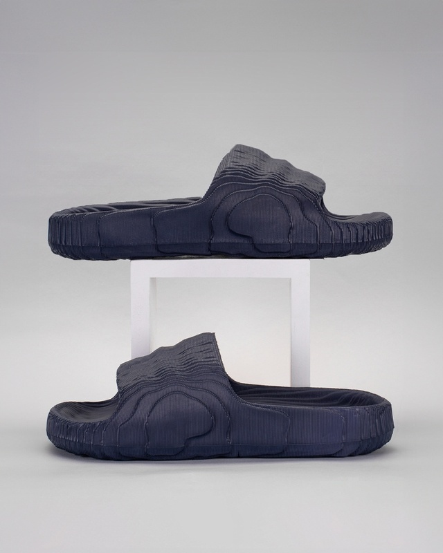 Shop Men's Navy Blue Textured Sliders-Front