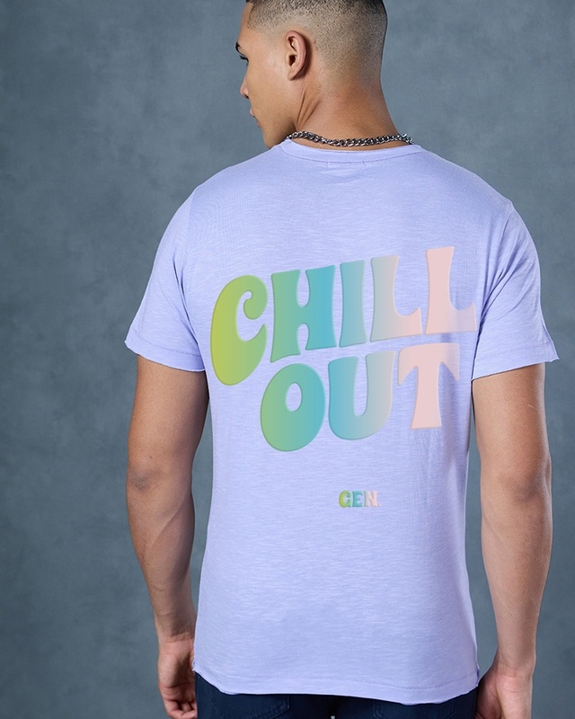 Shop Men's Baby Lavender Chill Out Graphic Printed T-shirt-Front
