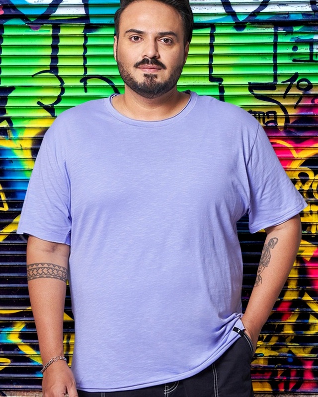 Shop Men's Baby Lavender Plus Size T-shirt-Front