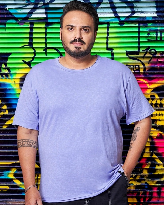 Shop Men's Baby Lavender Plus Size T-shirt-Front