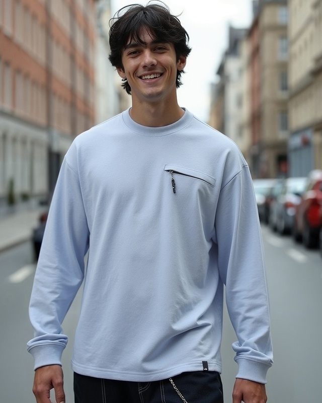 Shop Men's Baby Lavender Super Loose Fit T-shirt-Front