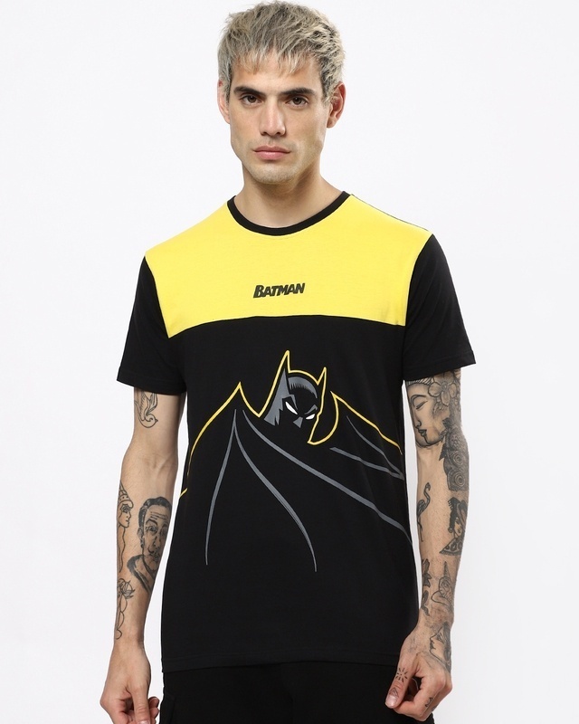 Shop Men's Batman Colorblock Graphic Print T-shirt-Front