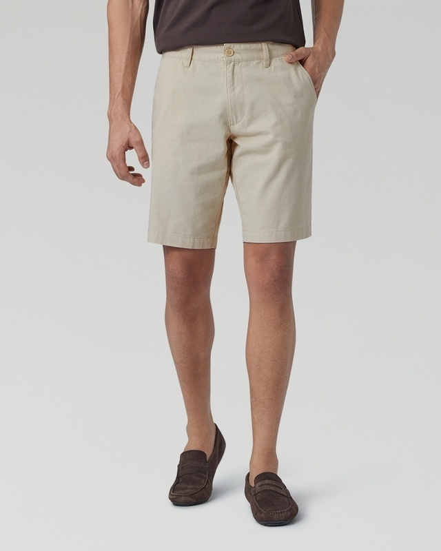 Shop Men's Beige Chino Shorts-Front