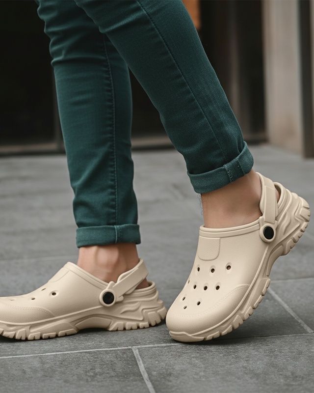 Shop Men's Beige EVA Comfy Clogs-Front