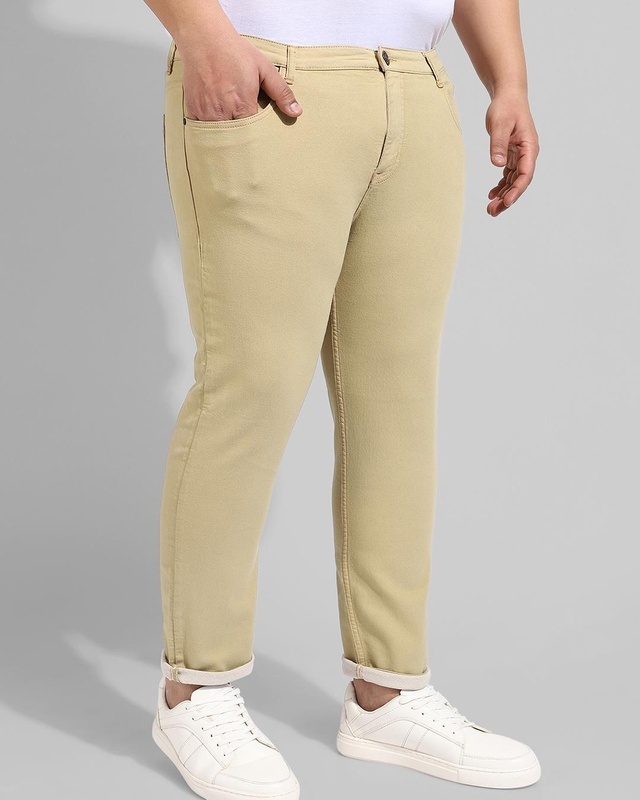 Shop Men's Beige Jeans-Front