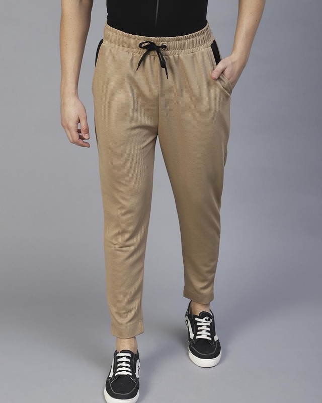 Shop Men's Beige Track Pants-Front