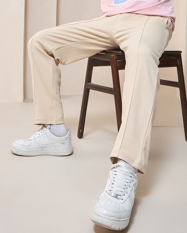 Shop Men's Beige Track Pants-Front