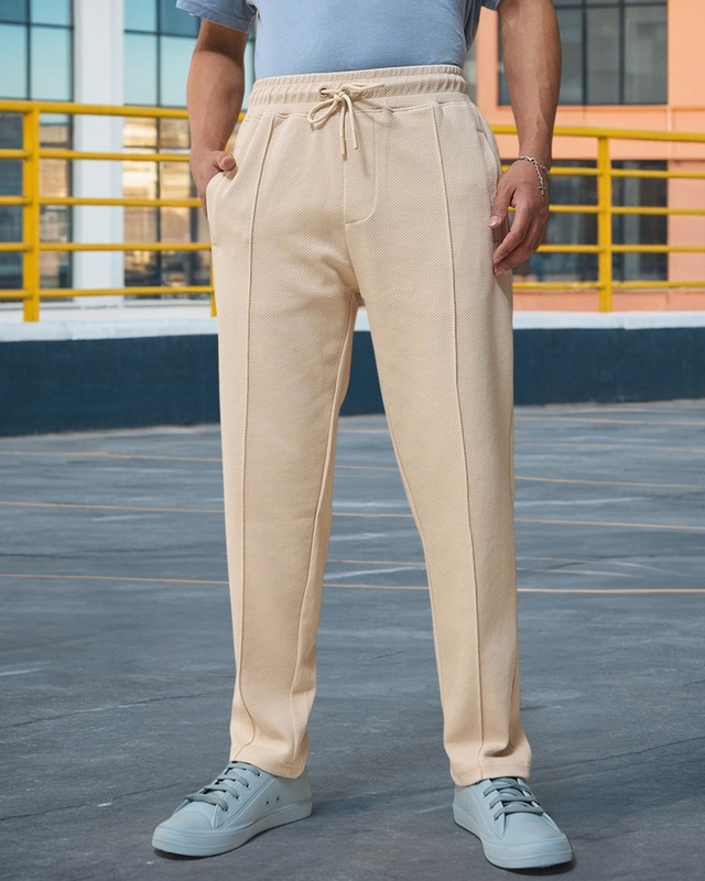 Shop Men's Beige Track Pants-Front
