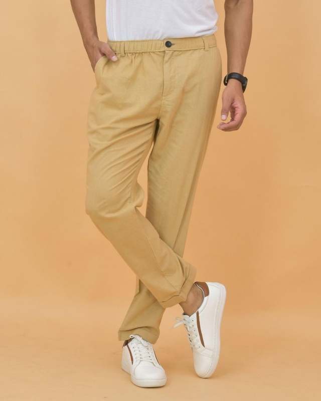 Shop Men's Beige Trousers-Front
