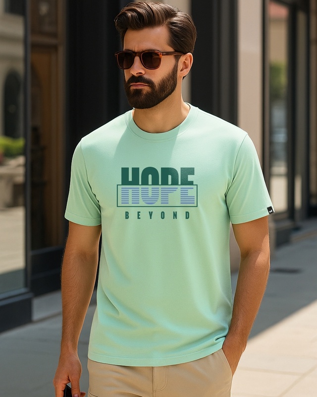 Shop Men's Bird Egg Green Hope Surviveal One Typography T-shirt-Front