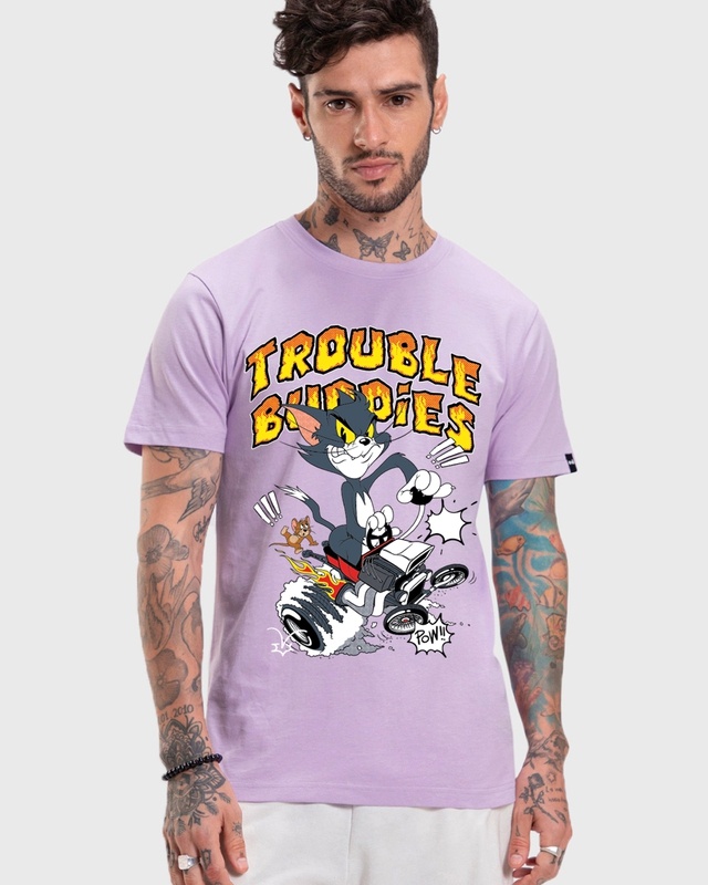 Shop Men's Bird PurpleTrouble Ones Graphic Printed T-shirt-Front