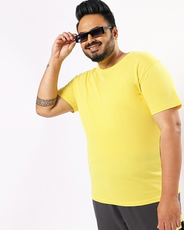 Shop Men's Birthday Yellow Plus Size T-shirt-Front