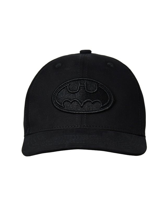 Shop Men's Black Batman Embroidered BaseBall Cap-Front
