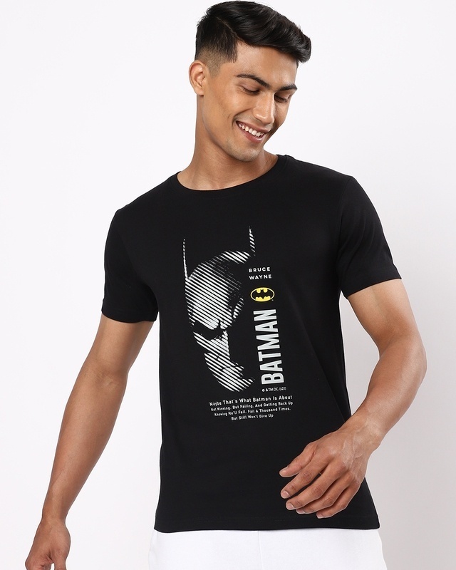 Shop Men's Black Batman T-shirt-Front