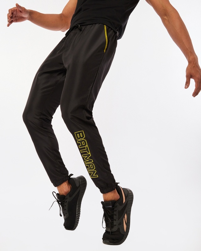 Shop Men's Black Batman Training Joggers-Front