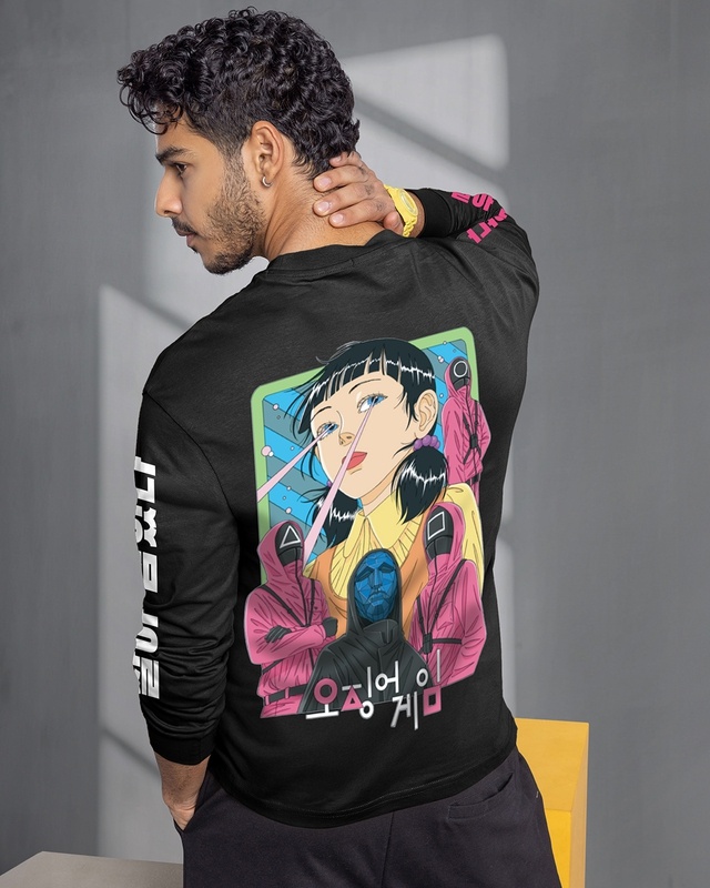 Shop Men's Black Bloodshed Graphic Printed Oversized T-shirt-Front