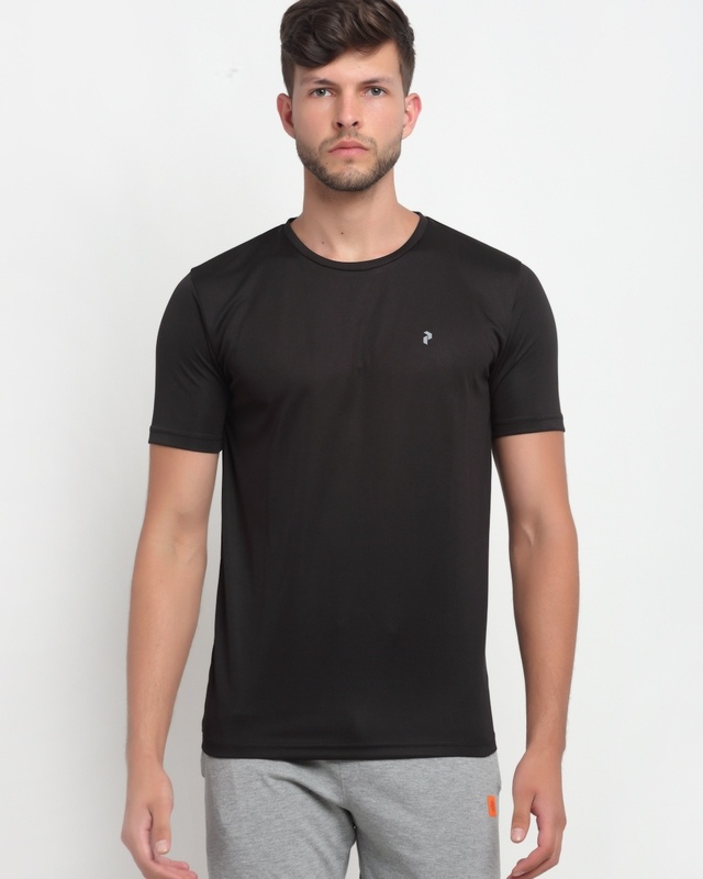 Shop Men's Black Casual T-shirt-Front