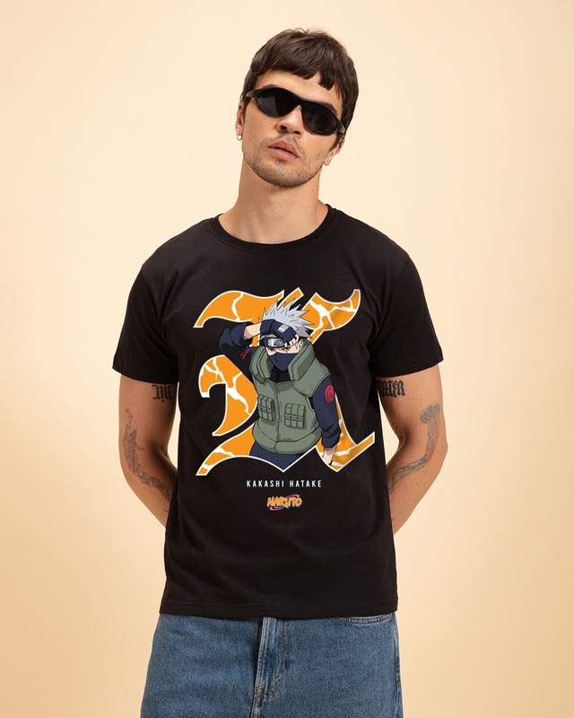 Shop Men's Black Copycat Ninja Graphic Printed T-shirt-Front