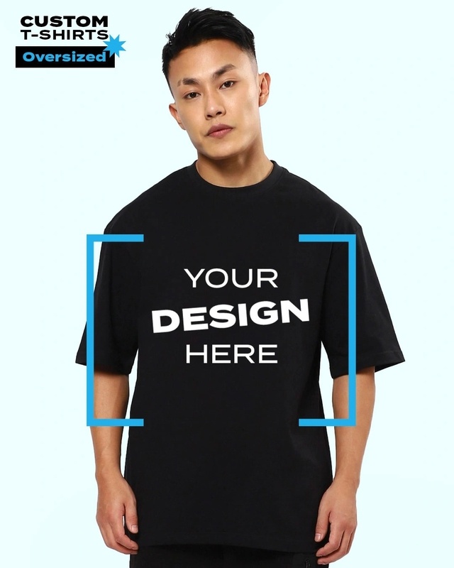 Shop Men's Black Customizable Oversized T-shirt-Front