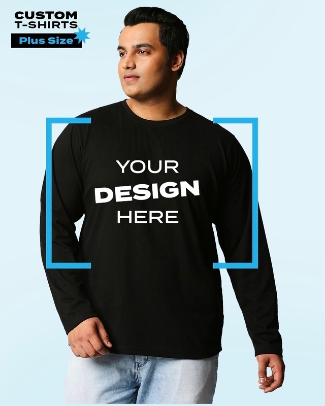 Shop Men's Black Customizable Plus Size T-shirt-Front