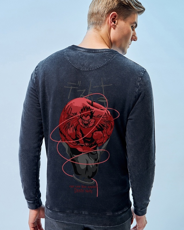 Shop Men's Black Deathnote Ryuk Graphic Printed Sweatshirt-Front