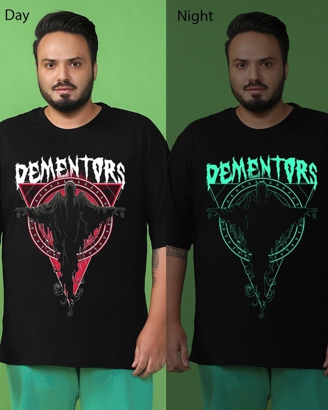 Shop Men's Black Dementors Graphic Printed Oversized Plus Size T-shirt-Front