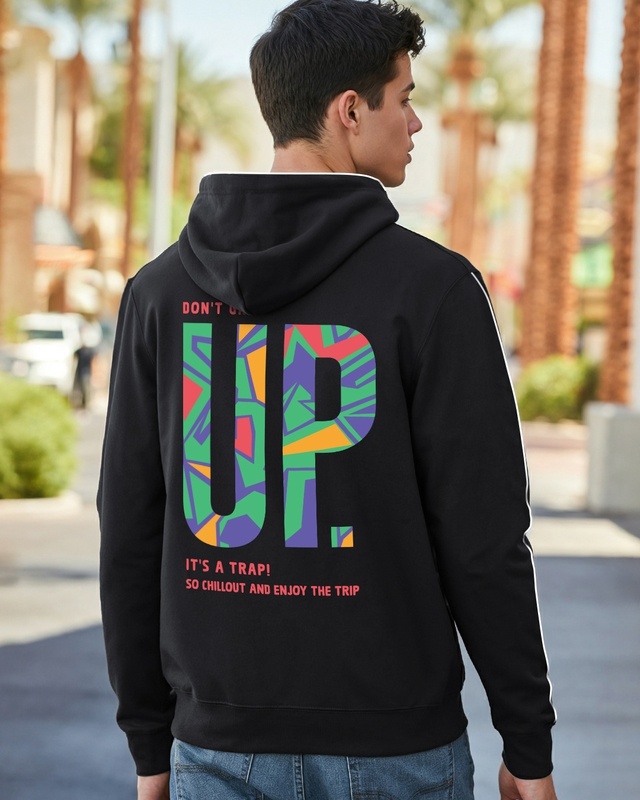 Shop Men's Black Dont Grow Up Graphic Printed Hoodies-Front