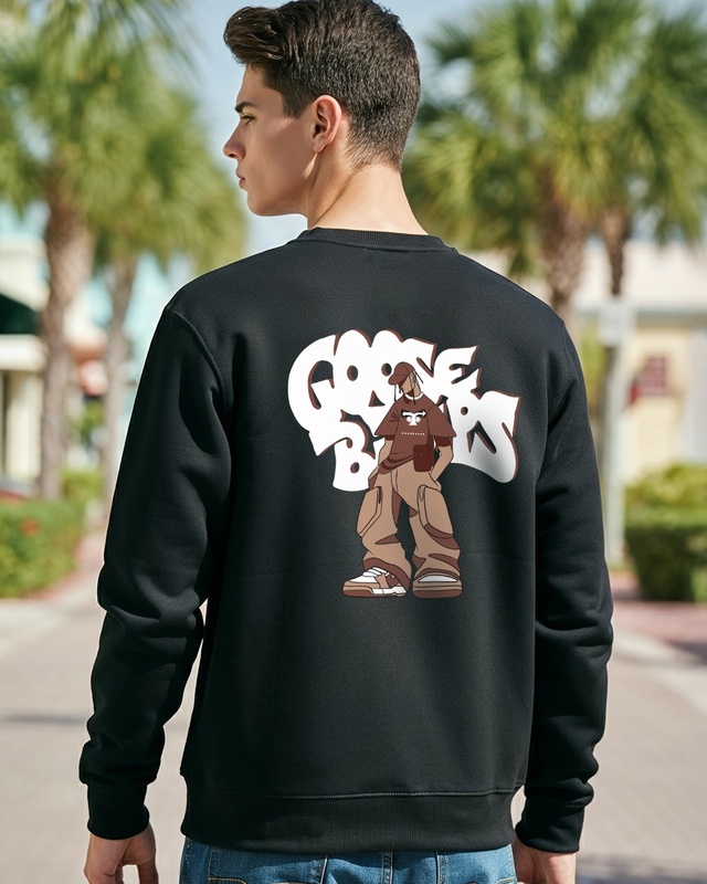 Shop Men's Black Goosebumps Graphic Printed Zipper Sweatshirt-Front