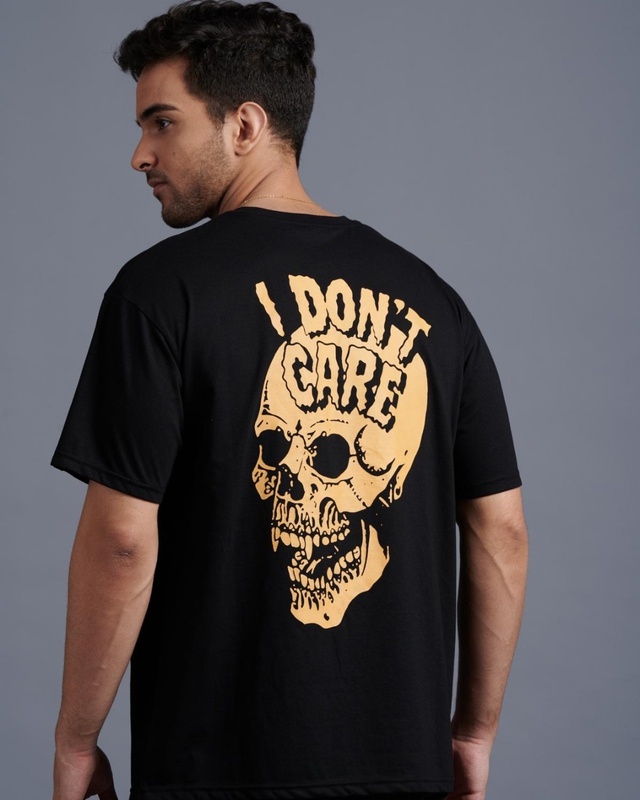 Shop Men's Black Graphic Printed Oversized T-shirt-Front