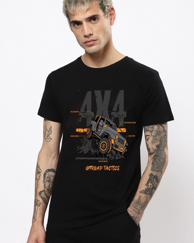 Shop Men's Black High Road Graphic Printed T-shirt-Front